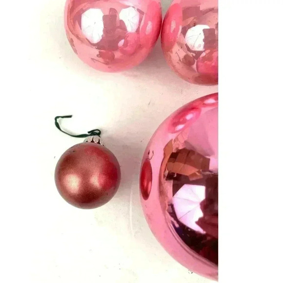 VTG Lot of 7 Ornament Bell Holiday Christmas Pink Mercury Glass - Picture 9 of 16